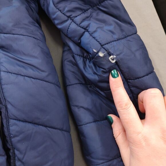 Eddie Bauer Puffer Coat Large (Size 14/16) Girls Reversible Blue Teal Logo *read - Picture 6 of 9